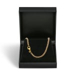 Goldkette als Kordelkette hohl in Bicolor Gelbgold / Weißgold 585 / 14K, 45 cm lang, 3,3 mm breit, Gewicht ca. 12 g.