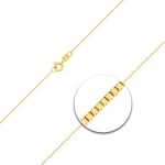 Goldkette als Venezianerkette in Gelbgold 585 / 14K, 40 cm lang, 0,6 mm breit, Gewicht ca. 1.1 g.