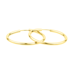 Ohrringe, Creolen, Gelbgold 750 / 18K, Außendurchmesser 40 mm, Breite 2.5 mm, Gewicht ca. 2.9 g