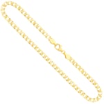 Goldkette als Panzerkette facettiert in Gelbgold 585 / 14K, 60 cm lang, 5 mm breit, Gewicht ca. 16.1 g.
