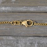 Goldkette als Panzerkette flach in Gelbgold 750 / 18K, 55 cm lang, 1,7 mm breit, Gewicht ca. 6.7 g.