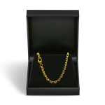 Goldkette als Ankerkette diamantiert in Gelbgold 585 / 14K, 60 cm lang, 3 mm breit, Gewicht ca. 28.4 g.