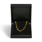 Armband als Figarokette diamantiert in Gelbgold 585 / 14K, 19 cm lang, 3,4 mm breit, Gewicht ca. 5.3 g.