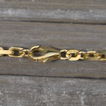 Goldkette als Ankerkette diamantiert in Gelbgold 585 / 14K, 60 cm lang, 3 mm breit, Gewicht ca. 28.4 g.