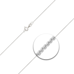 Goldkette als Ankerkette rund in Weißgold 585 / 14K, 38 cm lang, 0,8 mm Breit, Gewicht ca. 0,8 g.