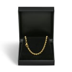 Goldkette als Kordelkette hohl in Gelbgold 585 / 14K, 45 cm lang, 3,3 mm breit, Gewicht ca. 7.4 g.