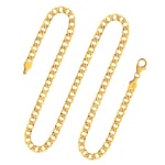 Goldkette als Panzerkette facettiert in Gelbgold 585 / 14K, 60 cm lang, 5 mm breit, Gewicht ca. 16.1 g.