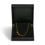 Goldkette als Ankerkette diamantiert in Gelbgold 750 / 18K, 36 cm lang, 1,3 mm breit, Gewicht ca. 2.6 g.