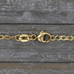 Goldkette als Zwillingspanzerkette in Gelbgold 585 / 14K, 45 cm lang, 2,1 mm breit, Gewicht ca. 3 g.