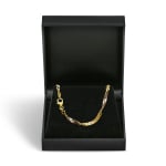 Goldkette als Singapurkette Bicolor in Gelbgold / Weißgold 333 / 8K, 45 cm lang, 2,9 mm breit, Gewicht ca. 5.4 g.