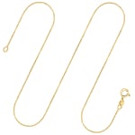 Goldkette als Venezianerkette in Gelbgold 375 / 9K, 38 cm lang, 0,7 mm breit, Gewicht ca. 1.3 g.
