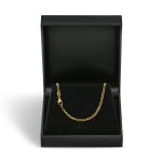 Goldkette als Zwillingspanzerkette in Gelbgold 585 / 14K, 45 cm lang, 2,1 mm breit, Gewicht ca. 3 g.