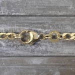 Goldkette als Figarokette diamantiert in Gelbgold 333 / 8K, 55 cm lang, 3,4 mm breit, Gewicht ca. 11.7 g.