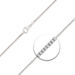 Goldkette als Venezianerkette in Weißgold 585 / 14K, 50 cm lang, 1,8 mm breit, Gewicht ca. 12.8 g.