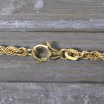 Goldkette als Kordelkette hohl in Gelbgold 585 / 14K, 45 cm lang, 3,3 mm breit, Gewicht ca. 7.4 g.