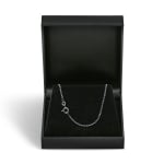 Goldkette als Ankerkette diamantiert in Weißgold 585 / 14K, 60 cm lang, 1,7 mm breit, Gewicht ca. 6.5 g.
