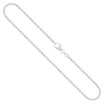 Goldkette als Ankerkette rund Weißgold 750 / 18K, 42 cm lang, 2 mm breit, Gewicht ca. 6.3 g.