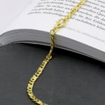Armband als Dollarkette satiniert in Gelbgold 585 / 14K, 19 cm lang, 3,7 mm breit, Gewicht ca. 8.2 g.