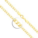Goldkette als Panzerkette facettiert in Gelbgold 585 / 14K, 60 cm lang, 5 mm breit, Gewicht ca. 16.1 g.