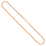 Goldkette als Kordelkette hohl in Gelbgold 585 / 14K, 45 cm lang, 3,3 mm breit, Gewicht ca. 7.4 g.