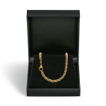 Goldkette als Kordelkette hohl in Bicolor Gelbgold / Weißgold 585 / 14K, 45 cm lang, 4,4 mm breit, Gewicht ca. 18.2 g.