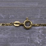 Goldkette als Figarokette diamantiert in Gelbgold 585 / 14K, 40 cm lang, 1,5 mm breit, Gewicht ca. 2.1 g.