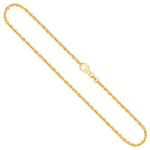 Goldkette als Ankerkette diamantiert in Gelbgold 585 / 14K, 55 cm lang, 2 mm breit, Gewicht ca. 11.5 g.