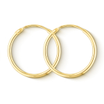 Ohrringe, Creolen, Gelbgold 750 / 18K, Außendurchmesser 20 mm, Breite 1.5 mm, Gewicht ca. 0.8 g