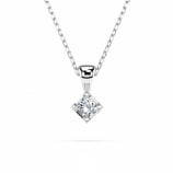 0,08 Karat Diamant Anhänger 4 Krappe Weißgold 585 (14K) mit Goldkette für Damen