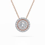 0,24 Karat Diamant Anhänger Rotgold 585 (14K) mit Goldkette für Damen