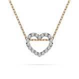 0,09 Karat Diamant Anhänger Herz Gelbgold 585 (14K) mit Goldkette für Damen