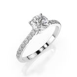 0,5+0,21 Karat Diamant Verlobungsring mit 15 Diamanten, Weißgold 585 / 14K