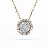 0,24 Karat Diamant Anhänger Gelbgold 585 (14K) mit Goldkette für Damen