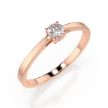 0,20 Karat Diamant Verlobungsring mit 1 Diamanten, Rotgold 585 / 14K