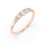 0,42 Karat Diamant Verlobungsring mit 5 Diamanten, Rotgold 585 / 14K