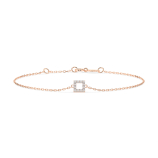 Goldarmband als Ankerkette mit 0,06 Karat Diamanten, Rotgold 585 / 14 Karat