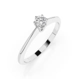 0,10 Karat Diamant Verlobungsring mit 1 Diamanten, Weißgold 585 / 14K