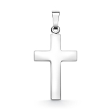 Anhänger Kreuz glanz , Weißgold 585 / 14K, Höhe 21 mm, Gewicht ca. 0,9 g