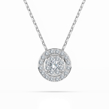 0,11 Karat Diamant Anhänger Weißgold 585 (14K) mit Goldkette für Damen