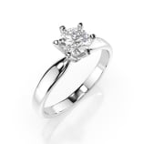 0,5 Karat Diamant Verlobungsring mit 1 Diamanten, Weißgold 585 / 14K
