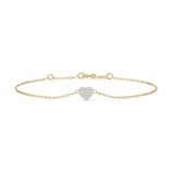 Goldarmband als Ankerkette mit 0,09 Karat Diamanten, Gelbgold 585 / 14 Karat