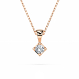 0,08 Karat Diamant Anhänger 4 Krappe Rotgold 585 (14K) mit Goldkette 45 für Damen