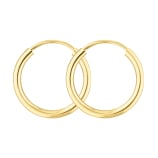 Ohrringe, Creolen, Gelbgold 750 / 18K, Außendurchmesser 20 mm, Breite 2 mm, Gewicht ca. 0.89 g