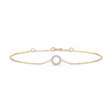 Goldarmband als Ankerkette mit 0,07 Karat Diamanten, Gelbgold 585 / 14 Karat