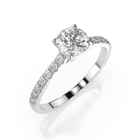 0,4+0,21 Karat Diamant Verlobungsring mit 15 Diamanten, Weißgold 585 / 14K, Weite 51 mm, Gewicht ca. 1.5 g.