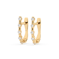 0,2 Karat Diamant Creolen, Gelbgold 585 / 14 Karat, Gewicht ca. 1.6 g.