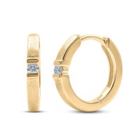 0,06 Karat Diamant Creolen Gelbgold in 13 mm