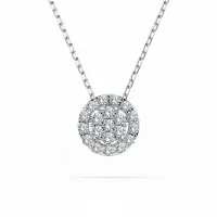 Diamantanhänger in 0,19 Karat, Weißgold 585 / 14 Karat, mit einer 585ger Goldkette in 45 (42+3) cm lang, Gewicht ca. 1,8 g.