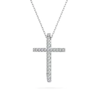 Diamantanhänger in 0,14 Karat, Weißgold 585 / 14 Karat, mit einer 585ger Goldkette in 45 (42+3) cm lang, Gewicht ca. 2,2 g.