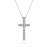 Diamantanhänger in 0,2 Karat, Weißgold 585 / 14 Karat, mit einer 585ger Goldkette in 45 (40+5) cm lang, Gewicht ca. 2,3 g.